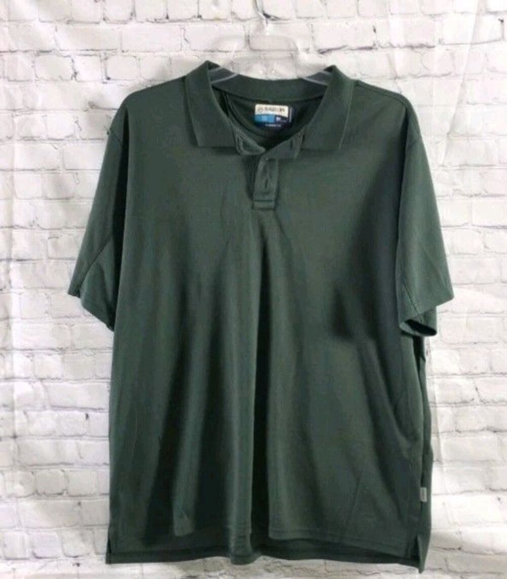 Magellan Mens 2XL Dark Green Short Sleeve  LPolo Shirt